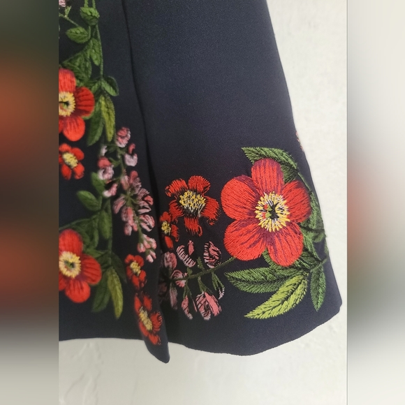 Ted Baker London Silia Kirstenbosch Embroidered Dress Blue Belt Long Sleeve XS - Picture 10 of 16